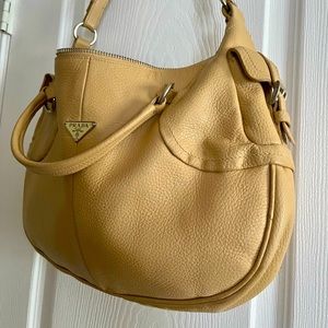 Authentic Prada hand bag beige/Carmel